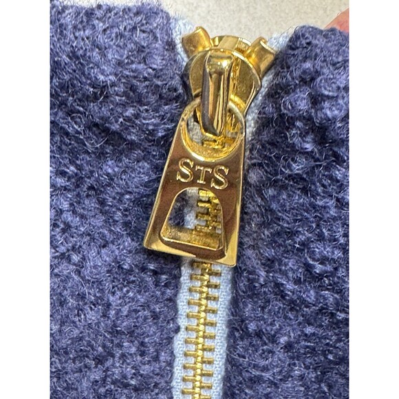 STS Sail to Sable Dark Blue Tweed Wool Blend Shift Dress Size 8 Short Sleeve - Picture 8 of 14